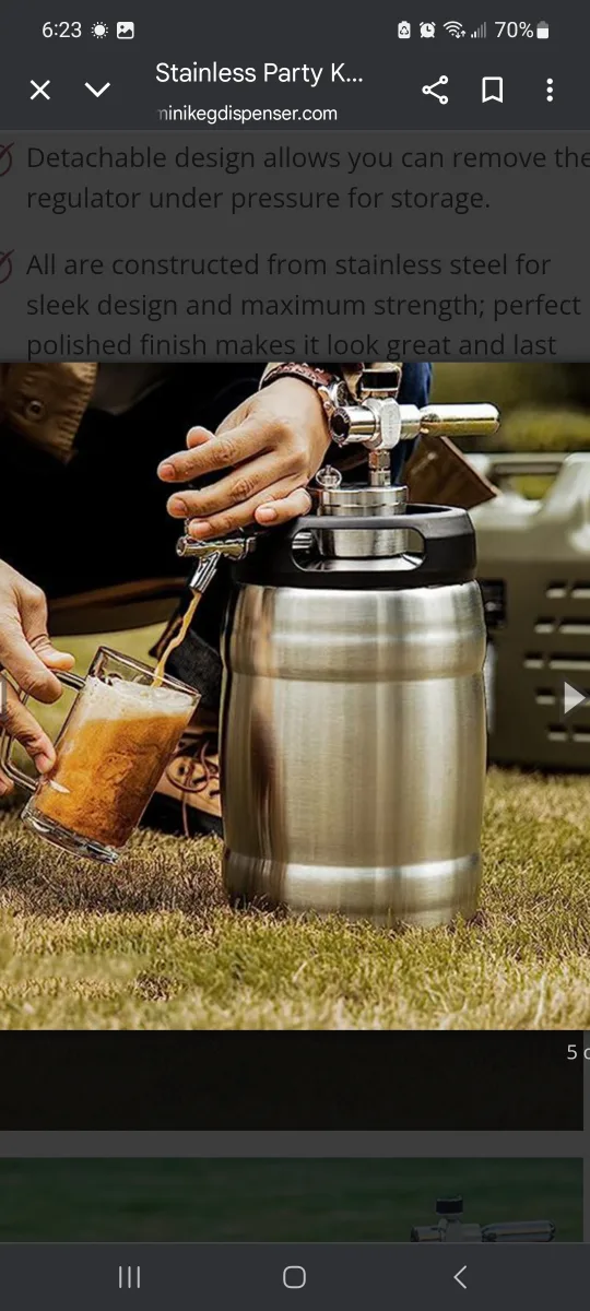 Stainless Steel Party Kegger Beer Dispenser 5L new thumbnail