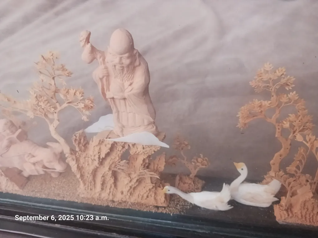 Vintage Chinese Cork Art Shadow Box image indicator(4)