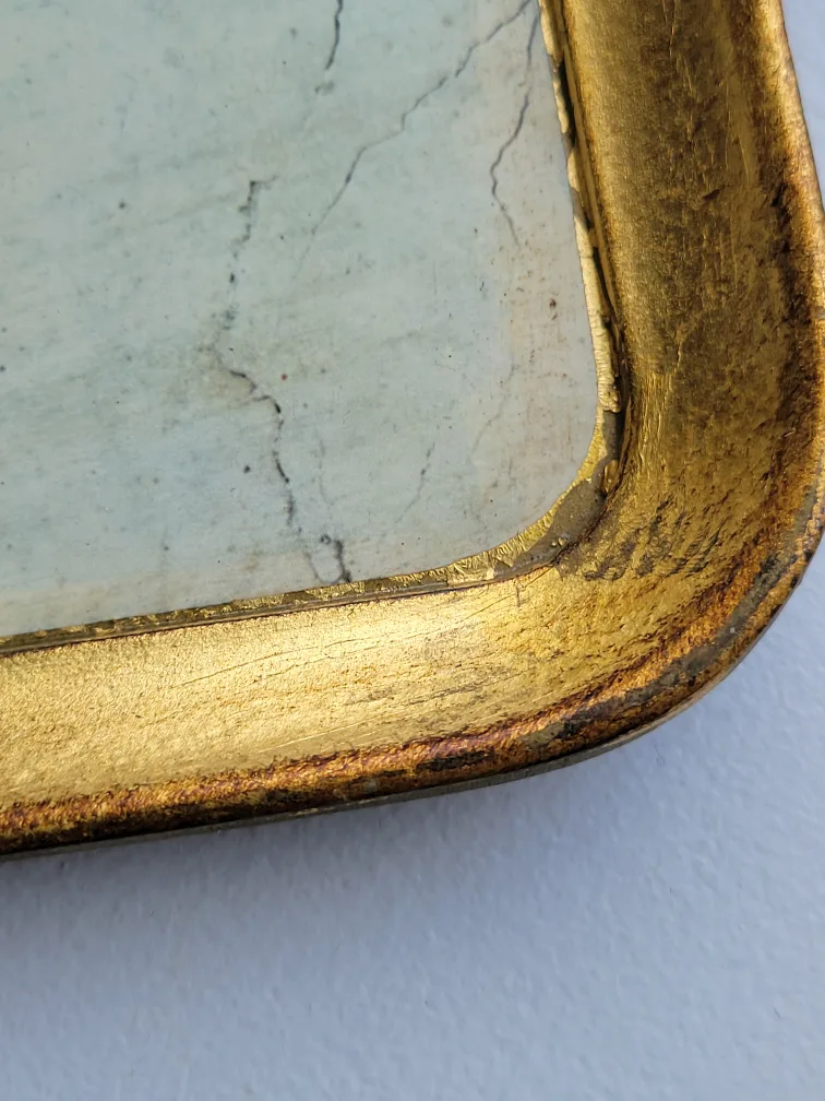 Vintage The Creation of Adam Michangelo Florentine Wood Tray image indicator(4)