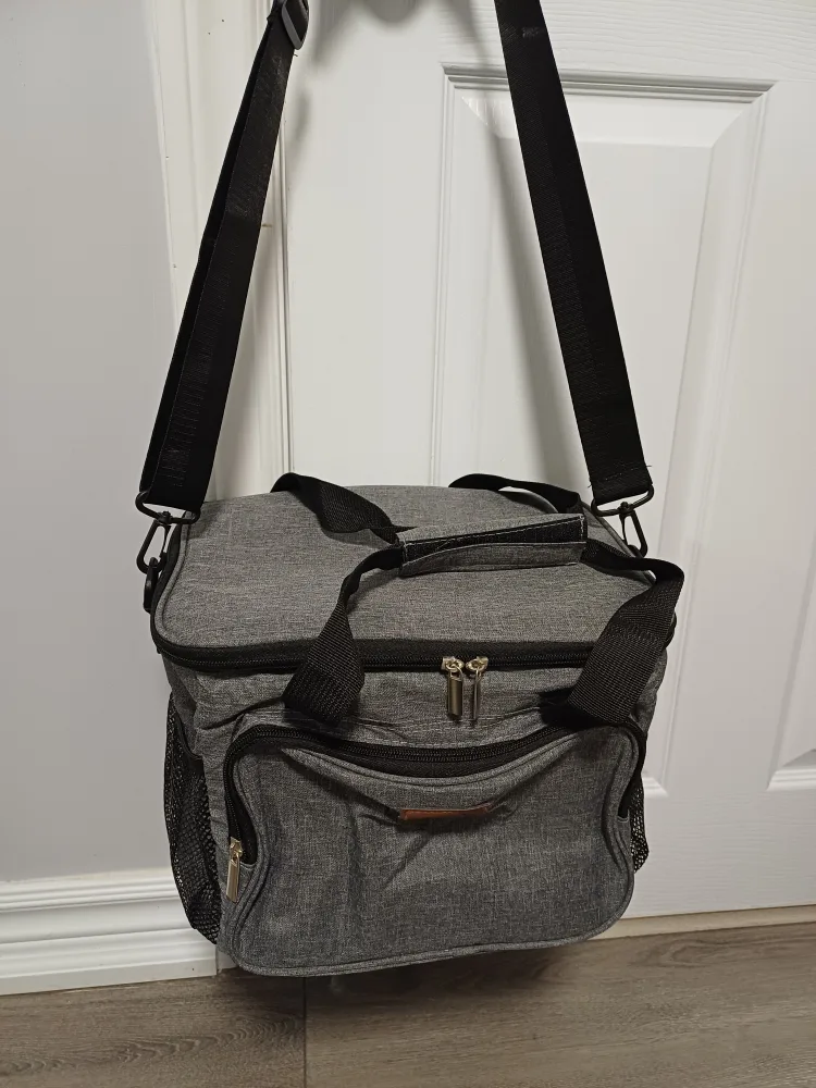 Grey Insulated Lunch Bag with Shoulder Strap image indicator(6)