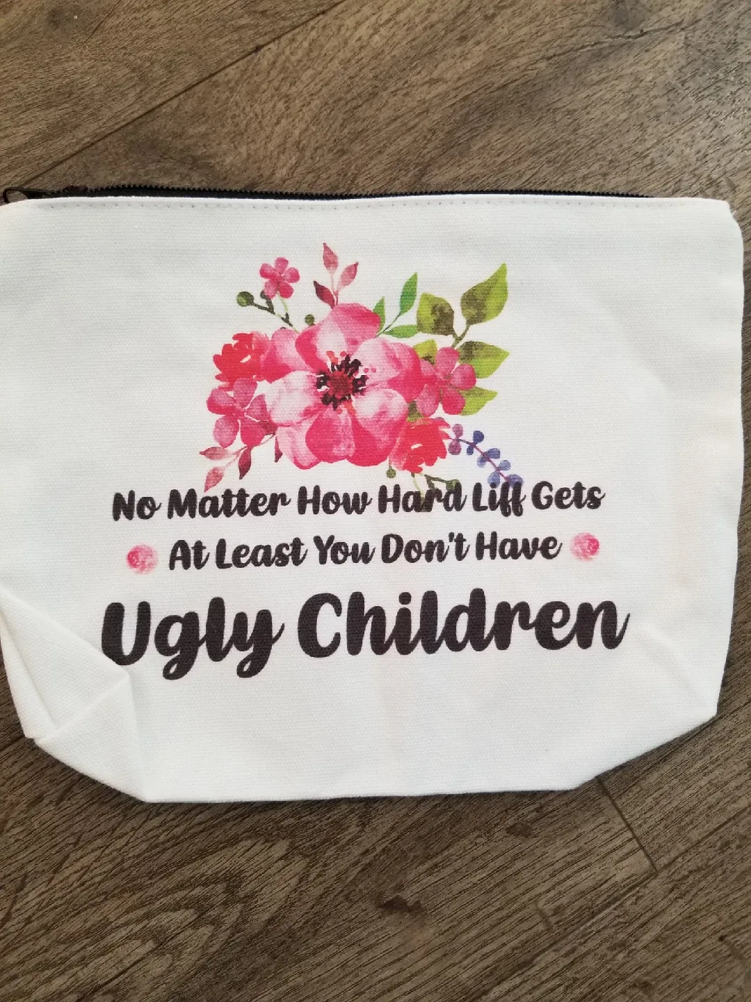 Ugly Children  White Floral Zipper Pouch thumbnail