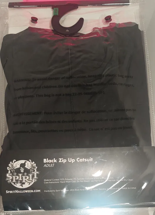 Black Zip-Up Catsuit - Adult Large size image indicator(9)