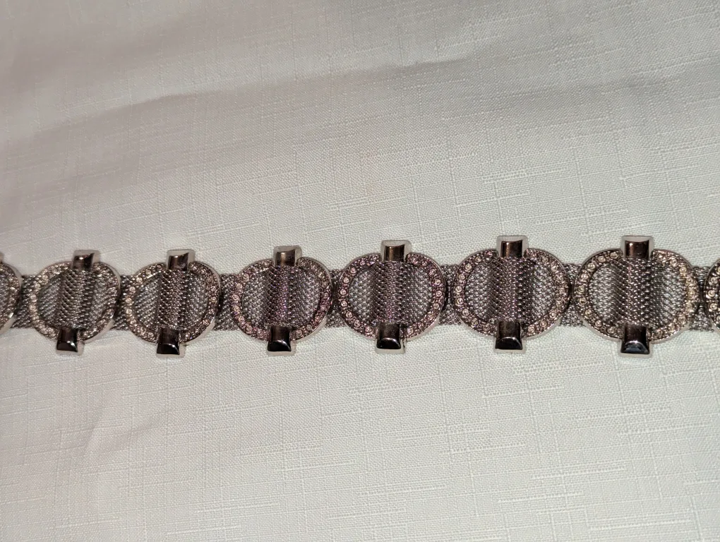 Fashion Belt, Size L, 39 inches metal links and leather image indicator(5)