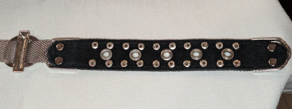 Fashion Belt, Size L, 39 inches metal links and leather image indicator(7)