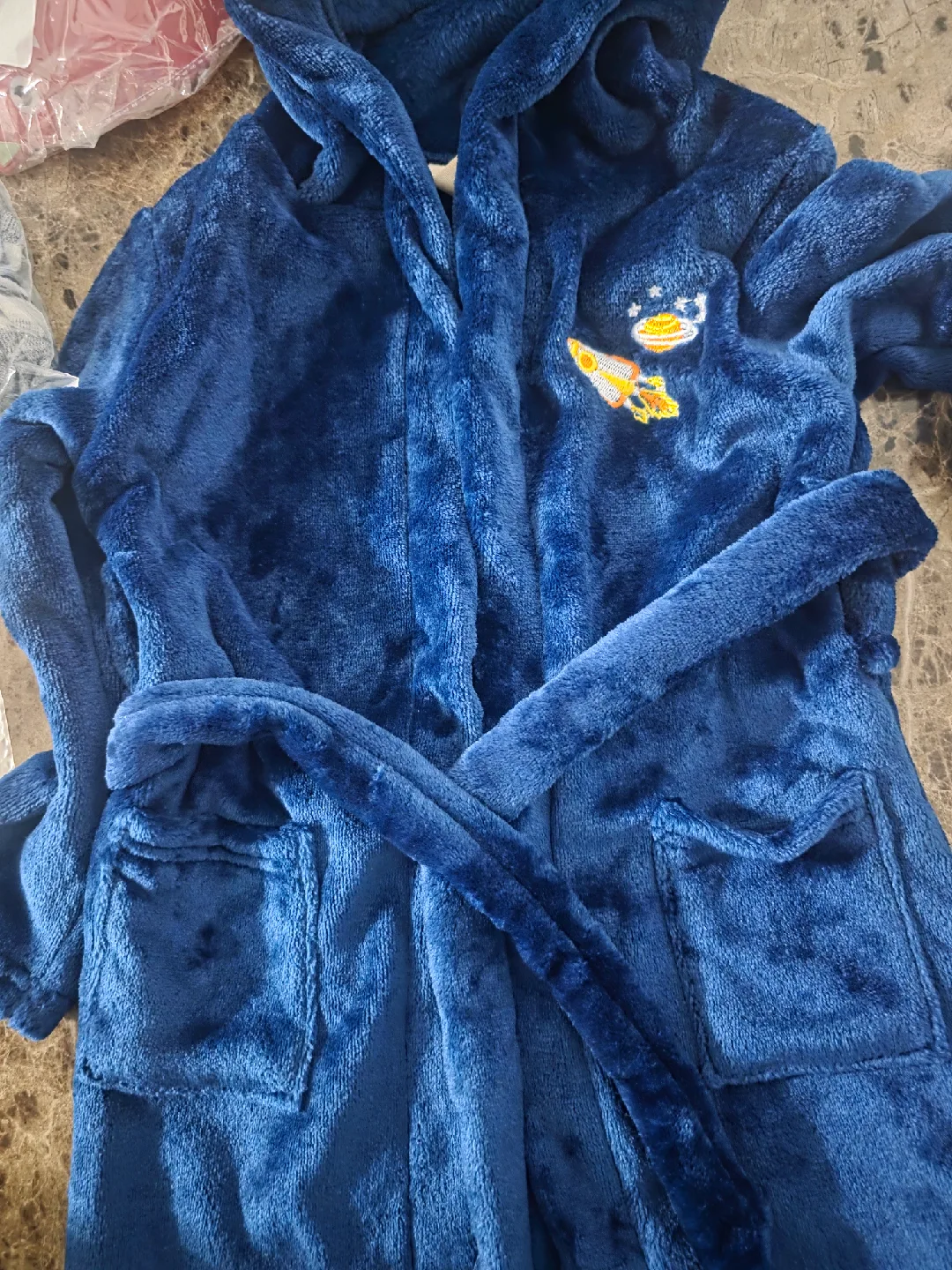 Kids Socks, Bath Visor & Blue Robe thumbnail