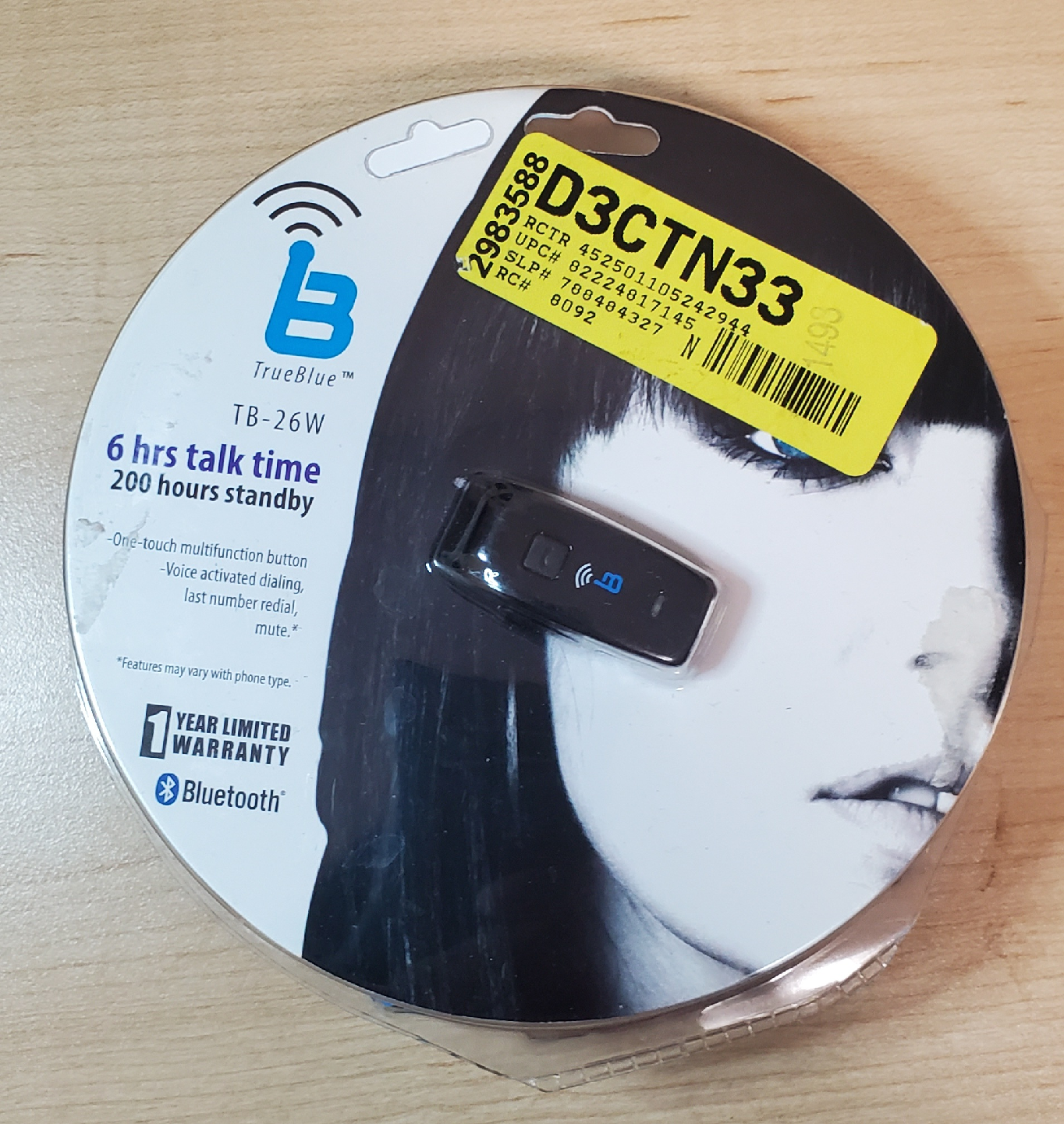 TrueBlue TB-26W Bluetooth Headset - New open box!