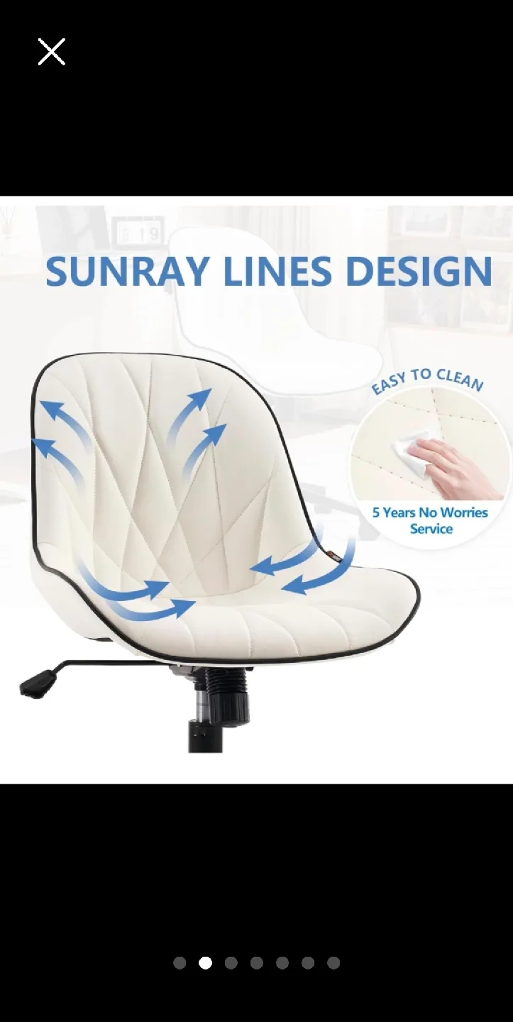 White Sunray Lines Design Office Chair image indicator(2)