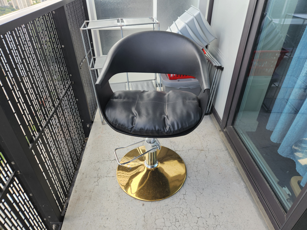 Modern Swivel Bar Stool - Black & Gold