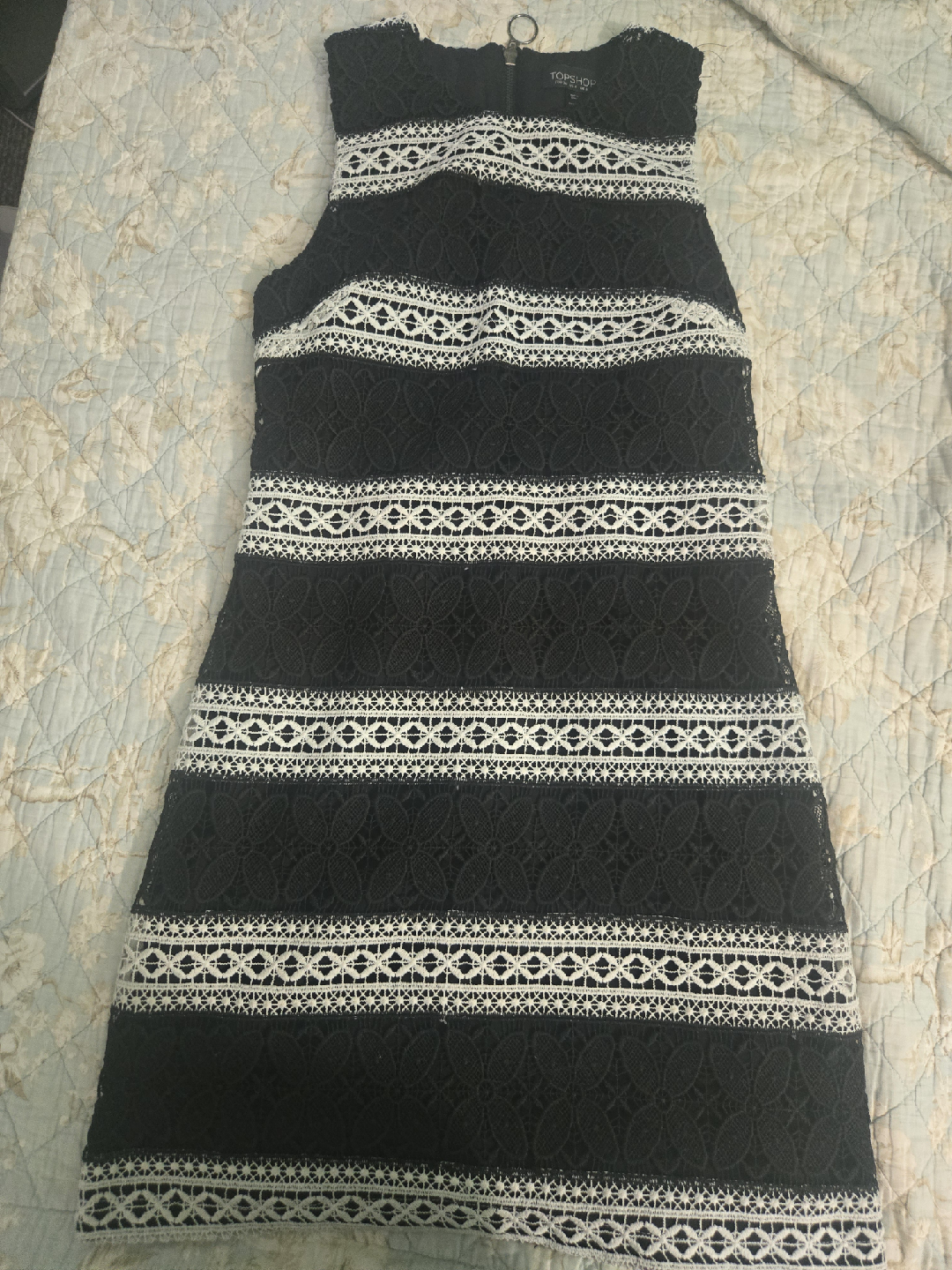 Topshop Black & White Lace Dress - Size US 4