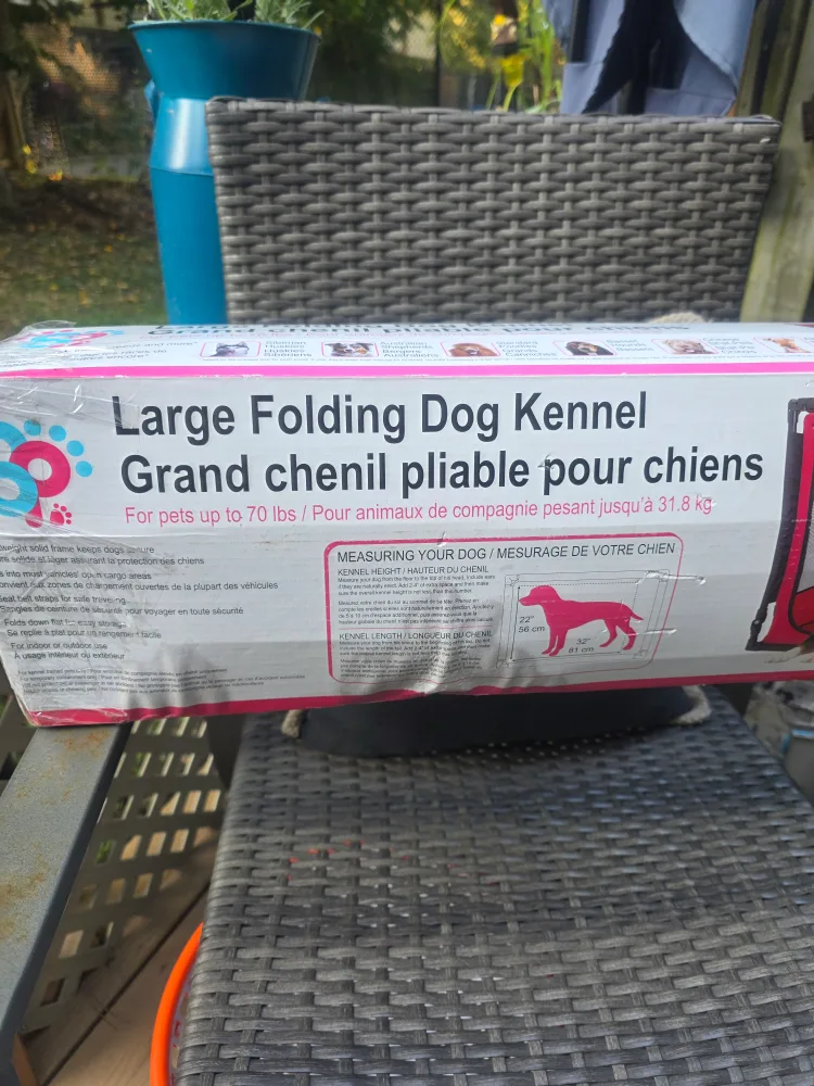 Large Folding Dog Kennel - For pets up to 70lbs image indicator(2)