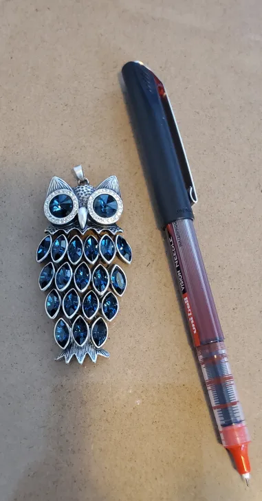 Owl Pendant with Blue Stones image indicator(2)