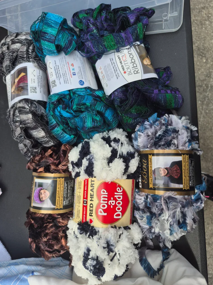 Red Heart Boutique Ribbons & Pomp-a-Doodle Yarn thumbnail