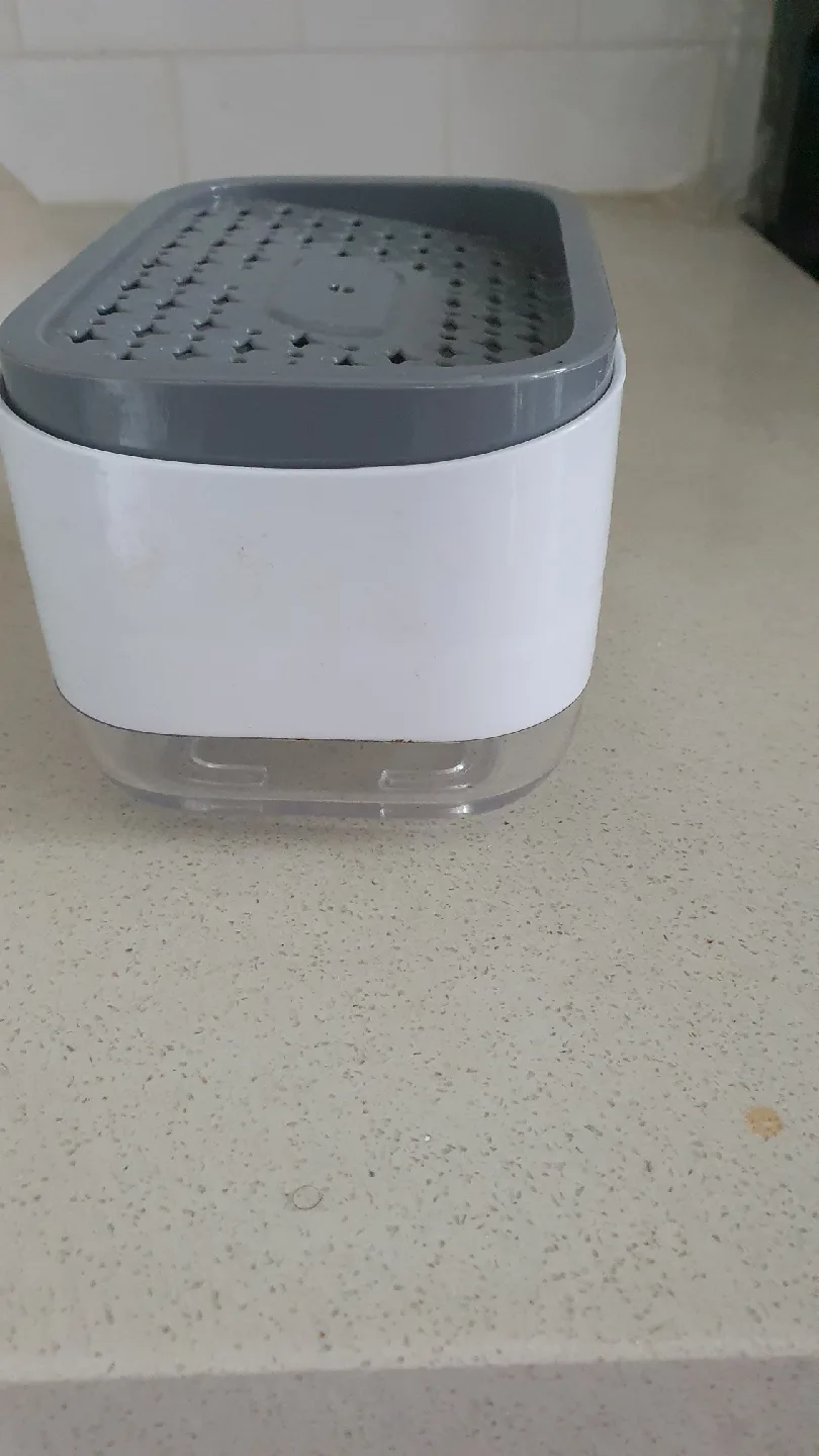 White & Grey Soap Dispensing Sponge Holder image indicator(3)