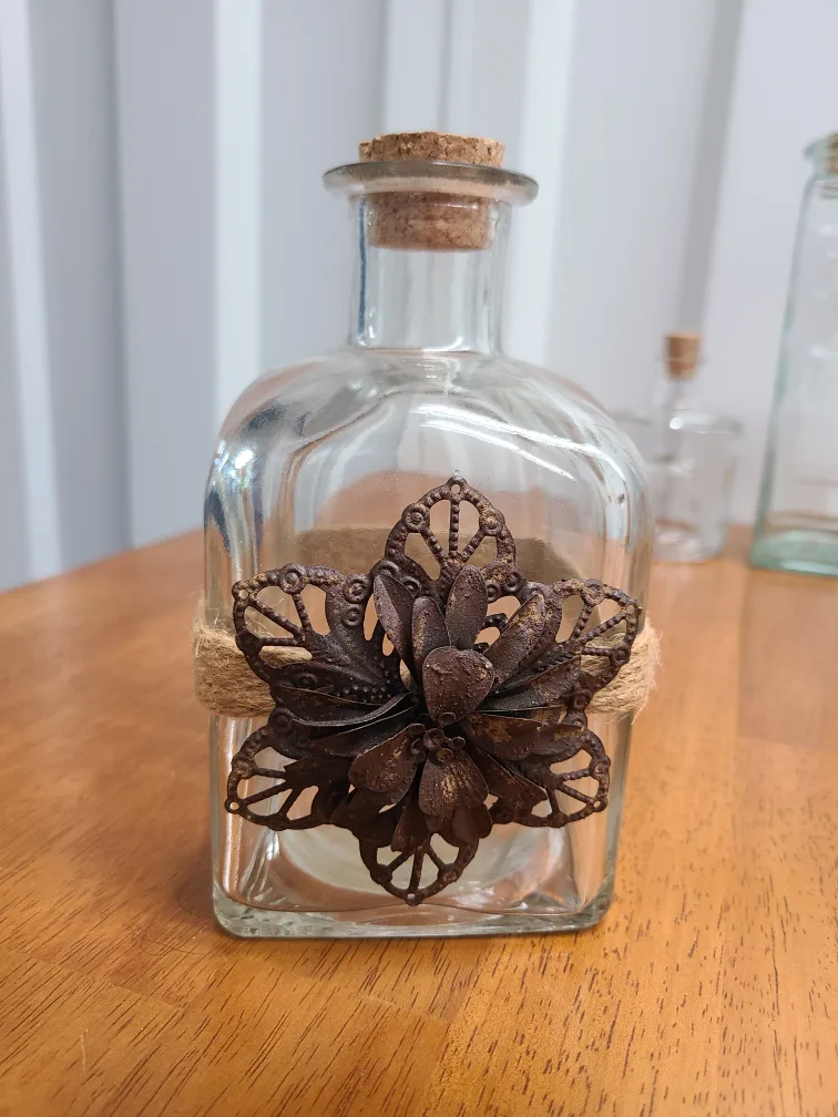 Decorative Glass Bottle with Cork Stopper thumbnail