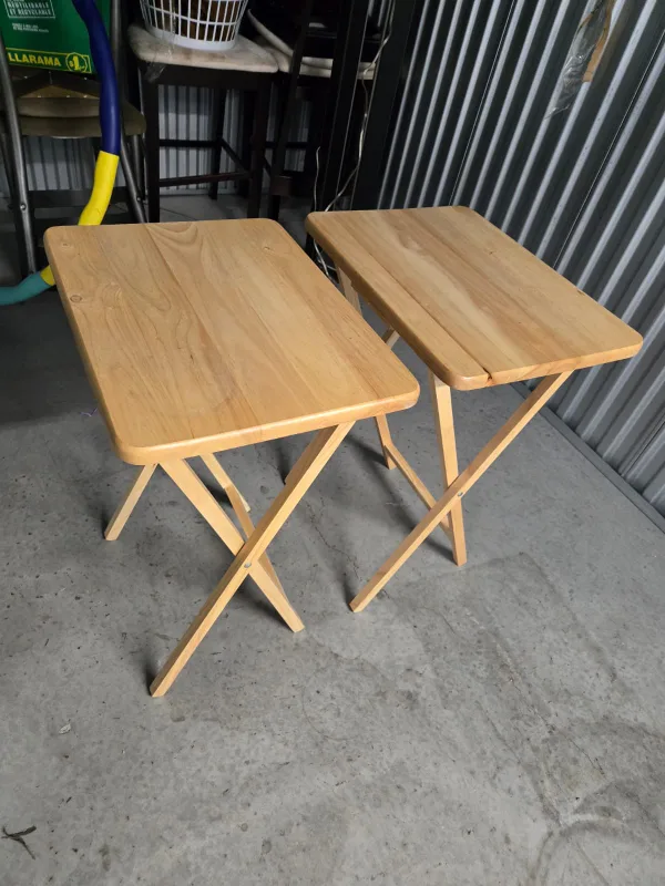 Folding Wooden TV Tray Tables (Set of 2) thumbnail