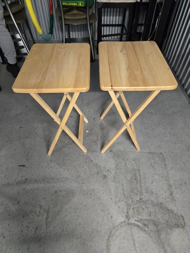 Folding Wooden TV Tray Tables (Set of 2) image indicator(2)