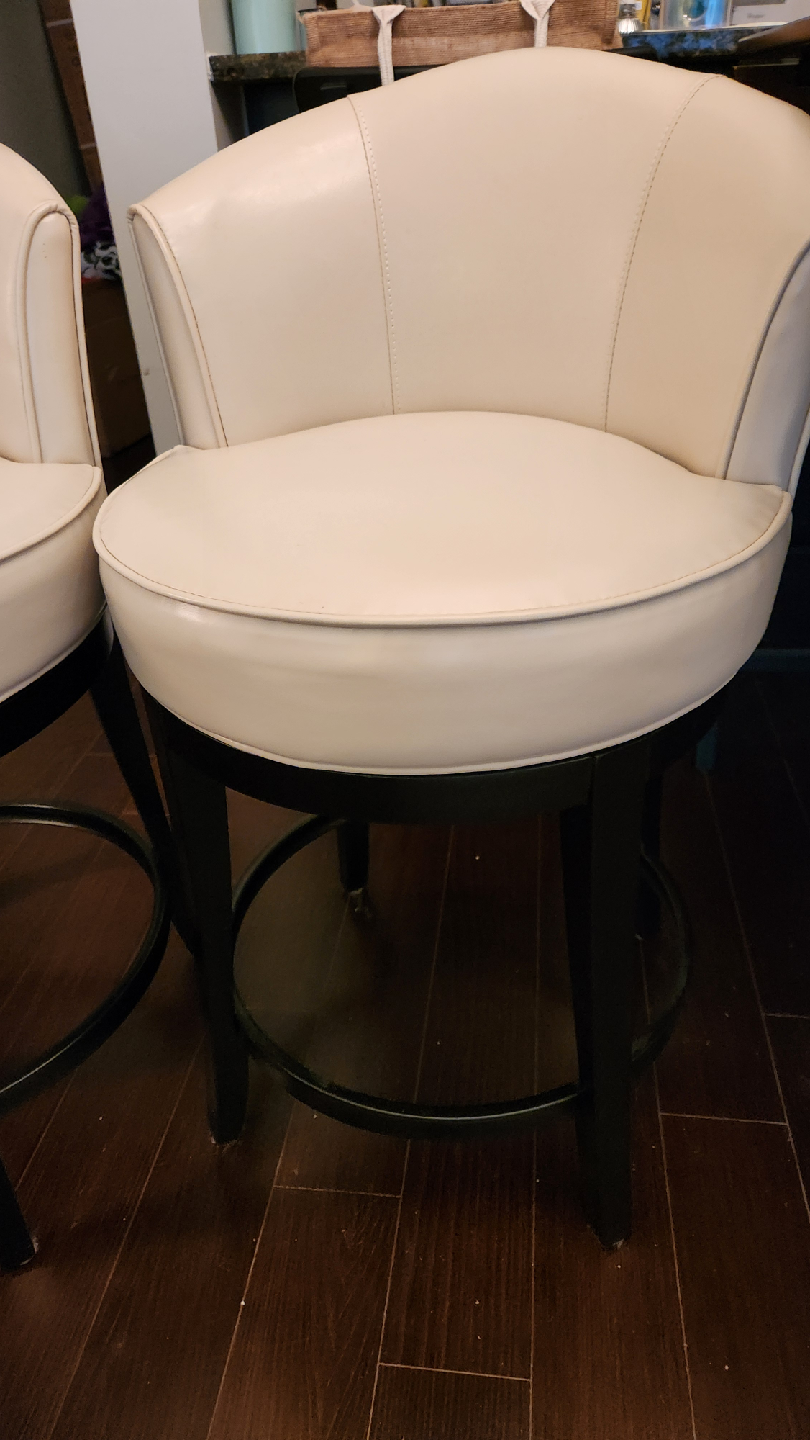 Set of 2 Cream Swivel Bar Stools - photo 2