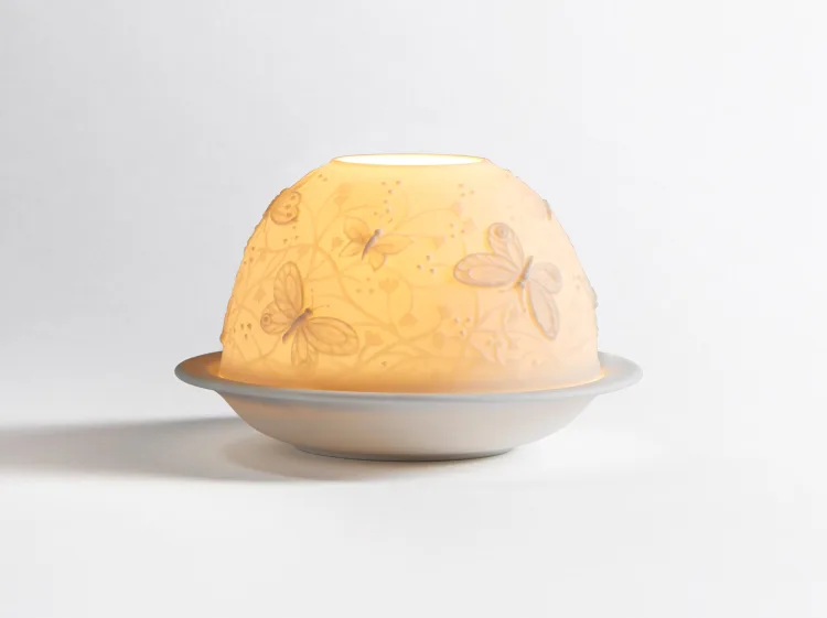 NIB! Bernardaud VOTIVELIGHTS Butterflies in flight lantern thumbnail