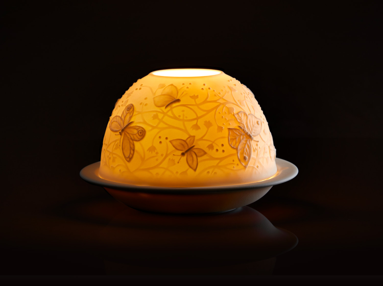 NIB! Bernardaud VOTIVELIGHTS Butterflies in flight lantern - photo 4