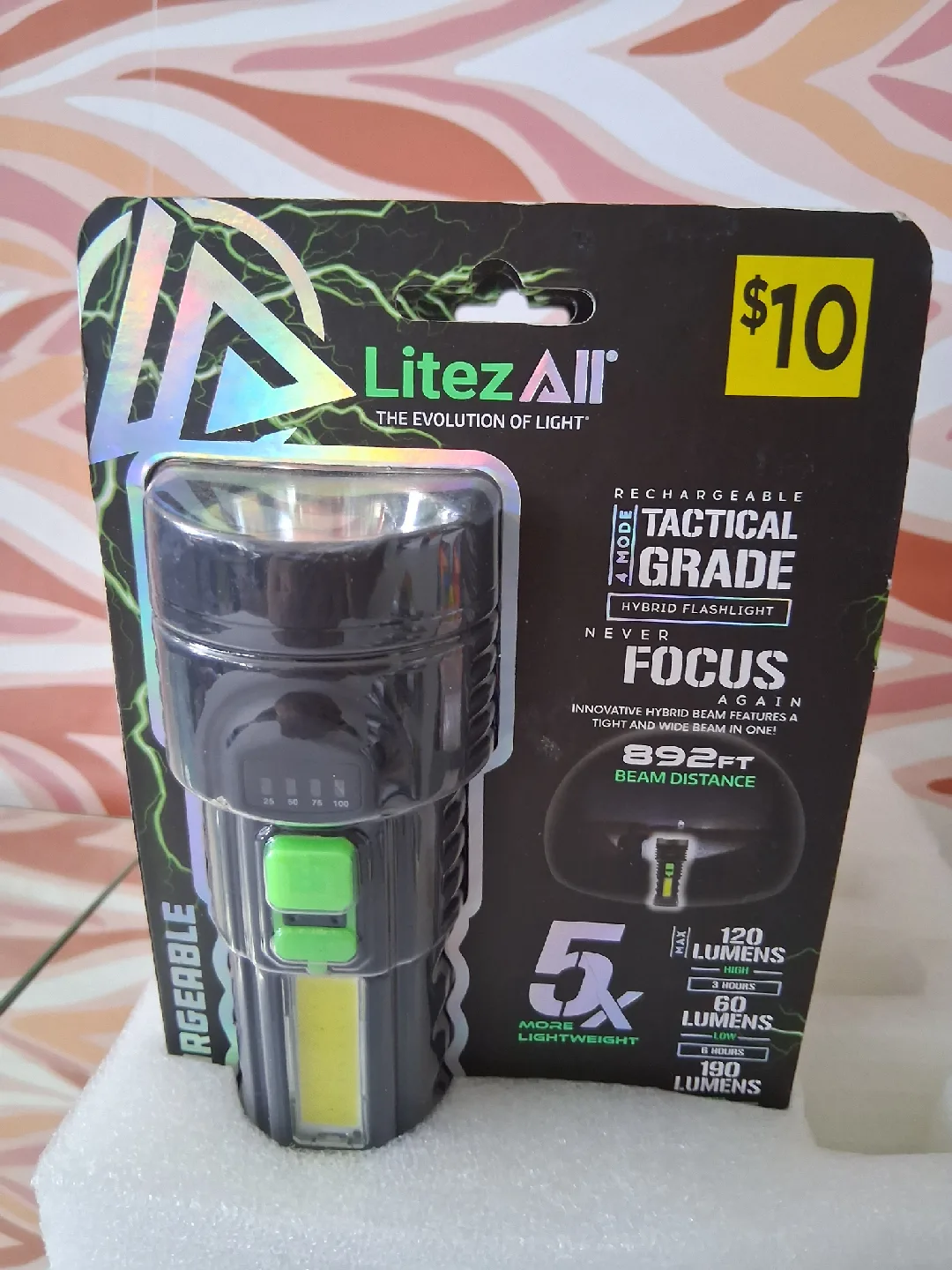 New LiteZAll Tactical Grade Rechargeable Flashlight thumbnail