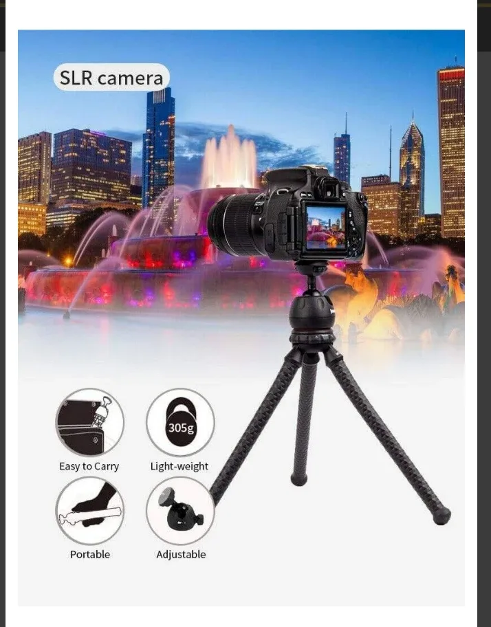 Octopus Flexible Tripod, New, With Selfie Remote Controller image indicator(8)