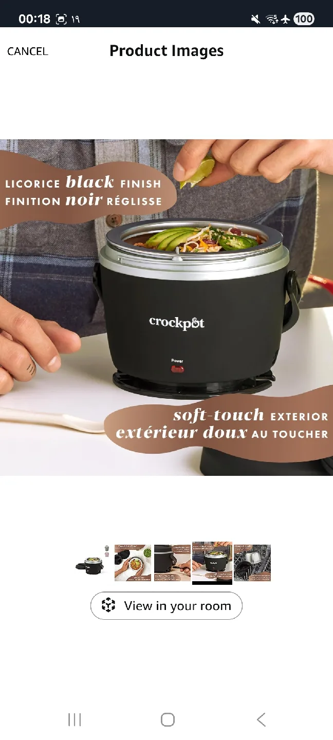Crockpot 20-oz Lunch Crock Food Warmer - Black image indicator(4)