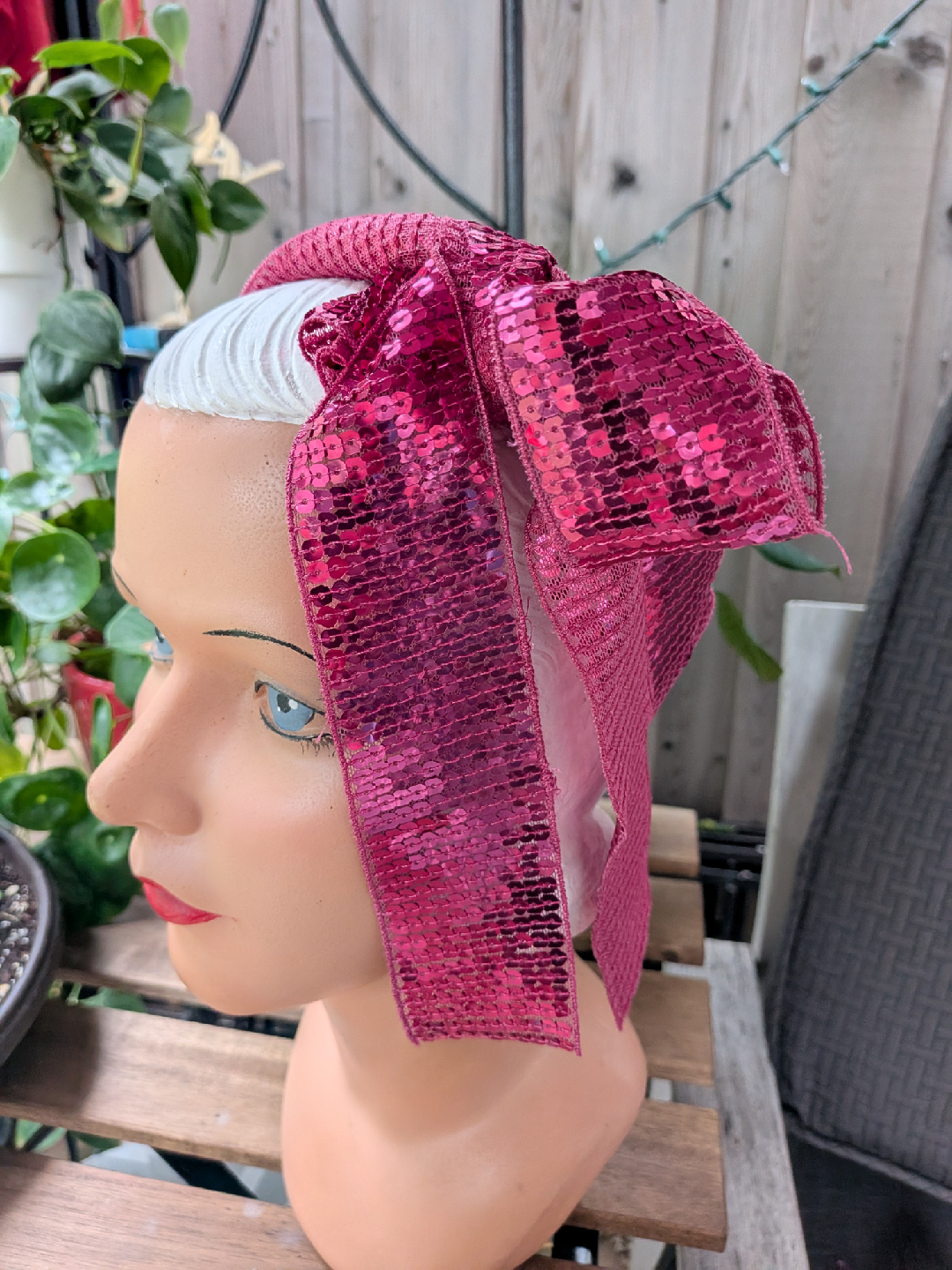 THREE long sequin hair ties, sashes, New, not used - photo 2