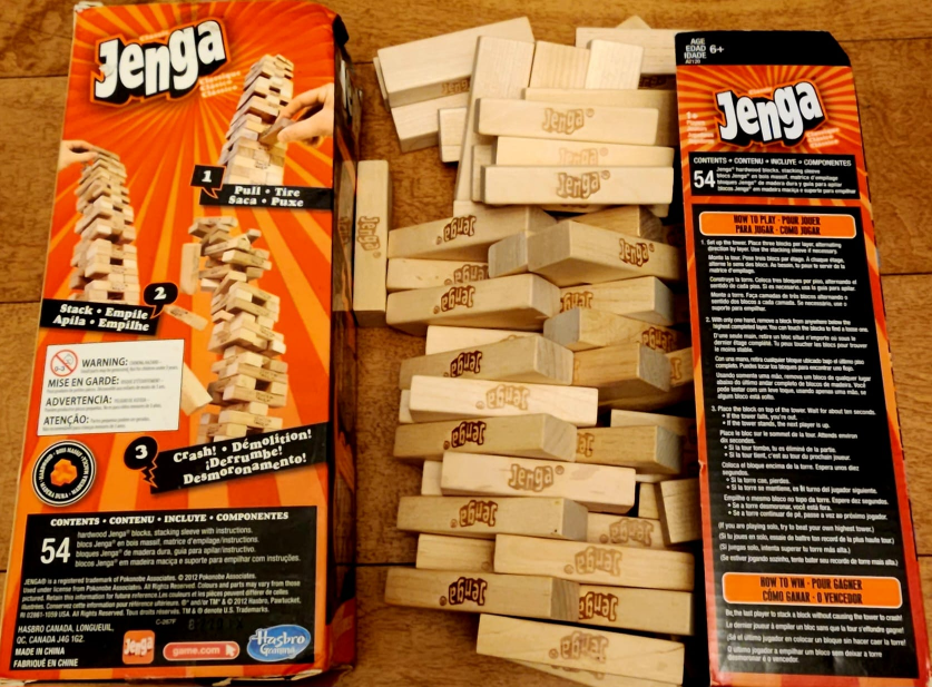 Jenga Game with 54 Wooden Blocks