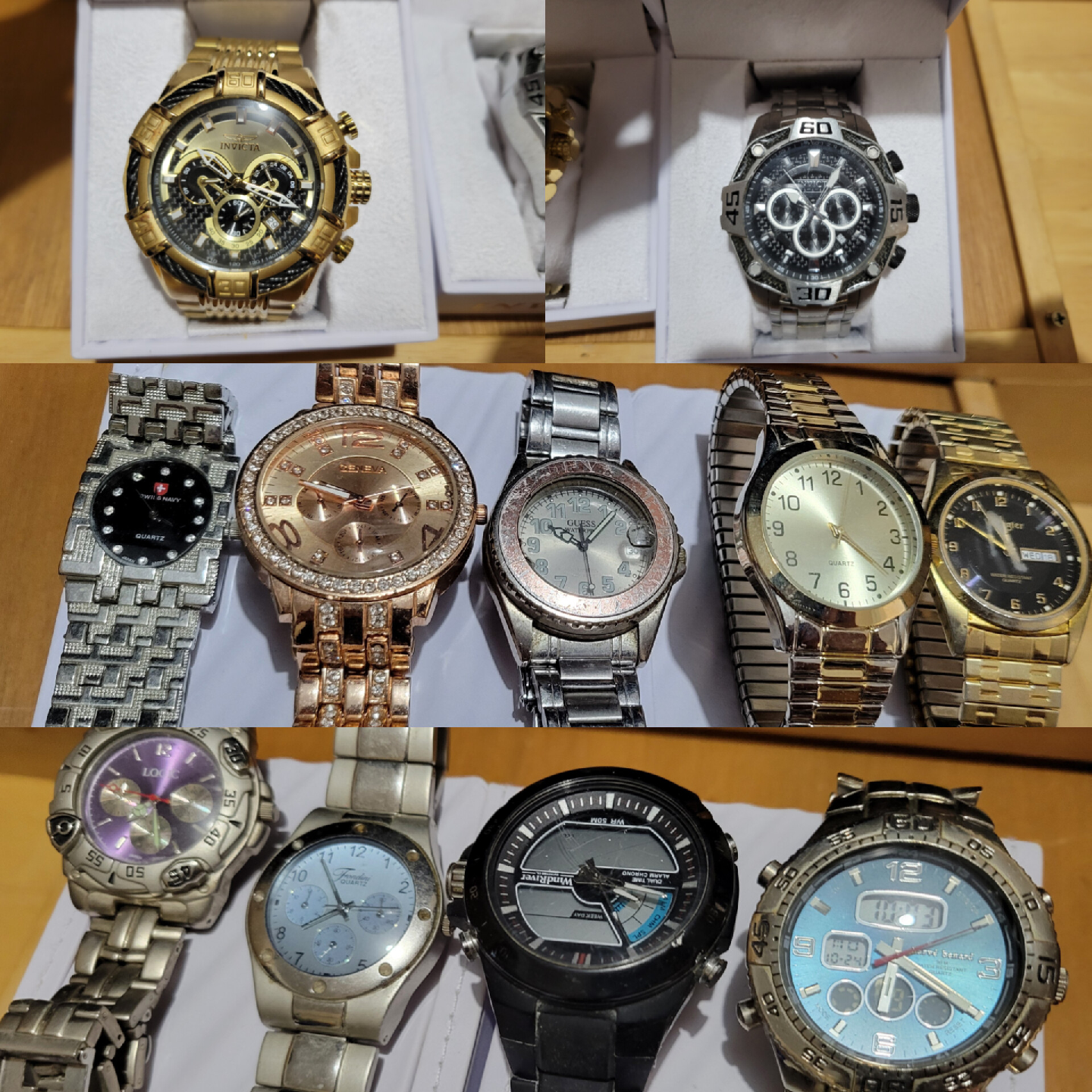 Assorted Men's Watches - Invicta, Geneva, More