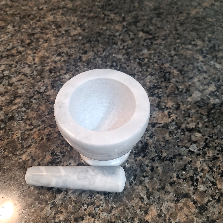 Natural Marble Mortar and Pestle Set 4" 🇨🇦 Never Used - photo 3