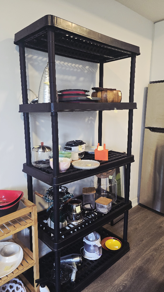 Black Plastic 5-Tier Shelf