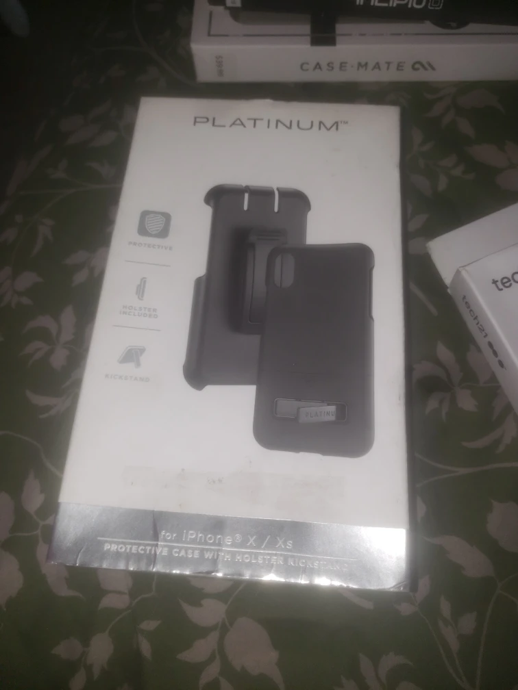 Platinum iPhone X/Xs Protective Case w/ Holster Kickstand