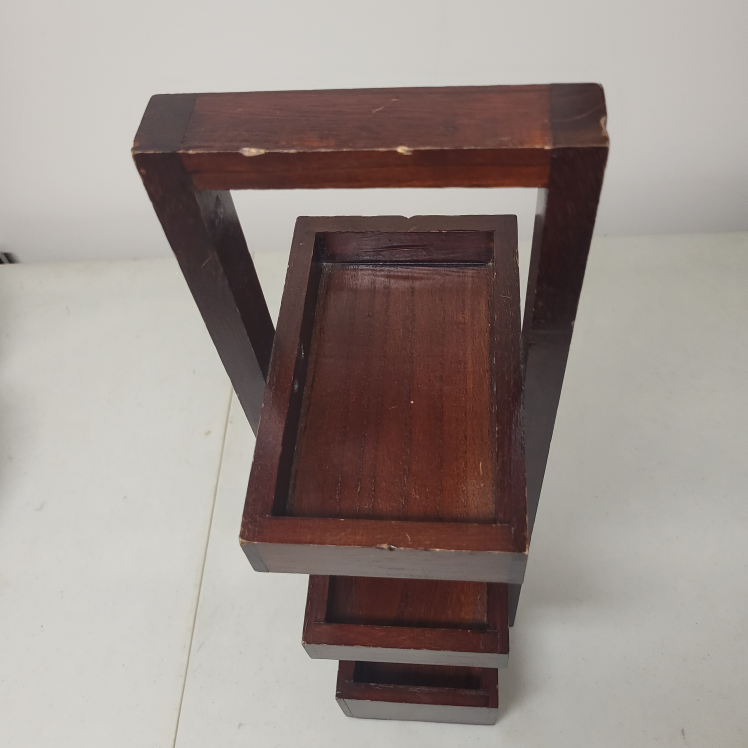 Wooden 3-Tier Shelf - Dark Brown - photo 4