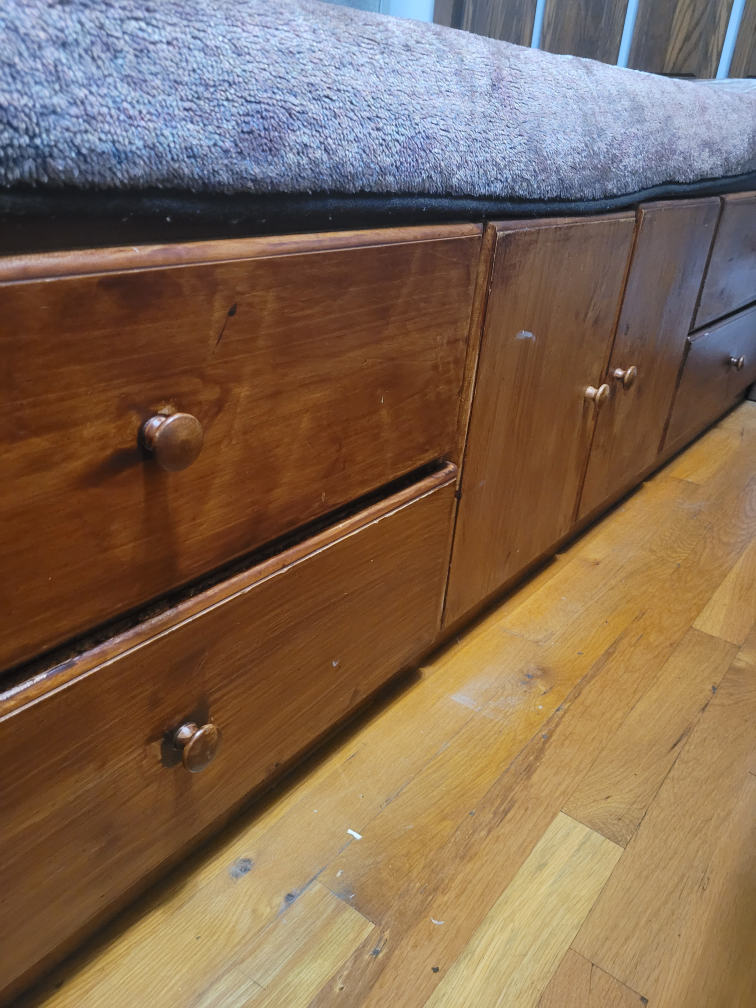 Wooden Bed Frame with Storage Drawers