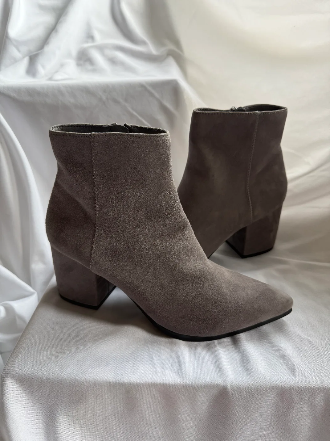 Aldo Grey Suede Ankle Boots, Size 8.5 thumbnail