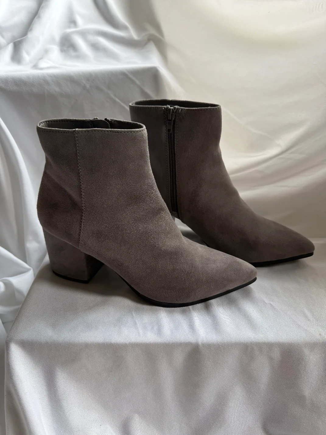 Aldo Grey Suede Ankle Boots, Size 8.5 image indicator(2)