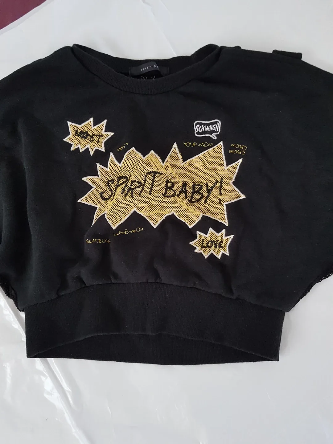 Small Pink Tiger Black "Spirit Baby!" Top image indicator(3)