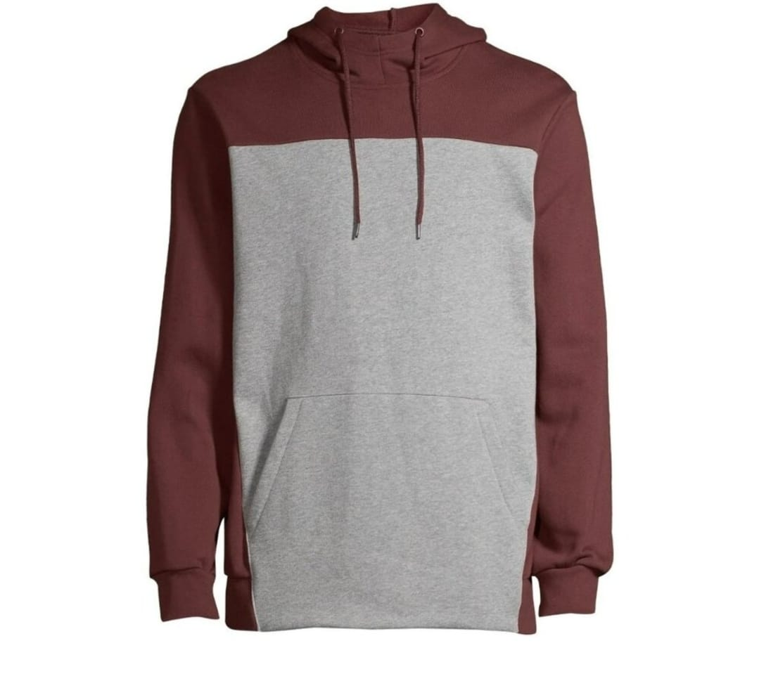 Burgundy & Grey Hoodie - Size 3XL