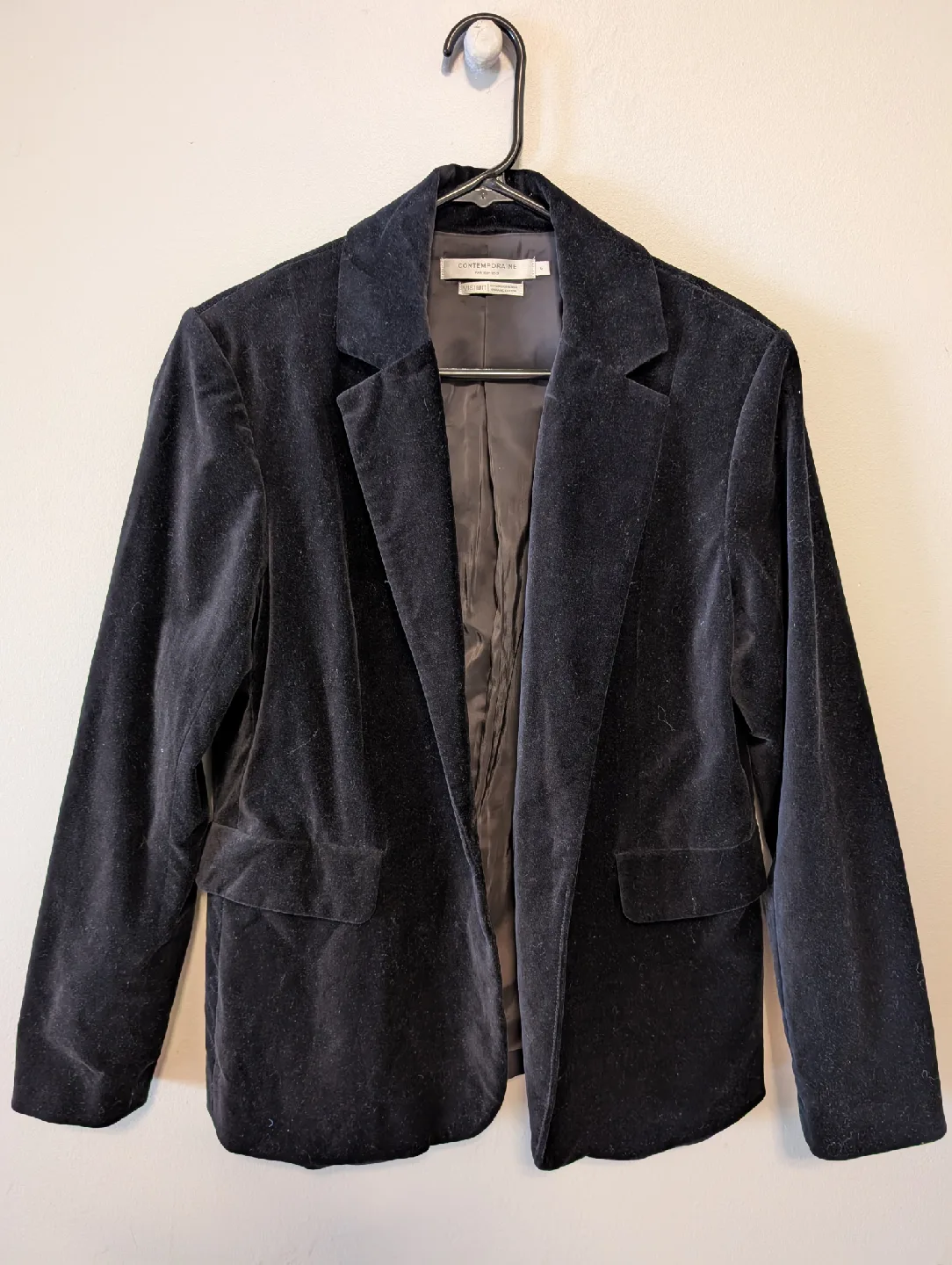Black Organic Cotton Velvet Blazer 🧥 thumbnail