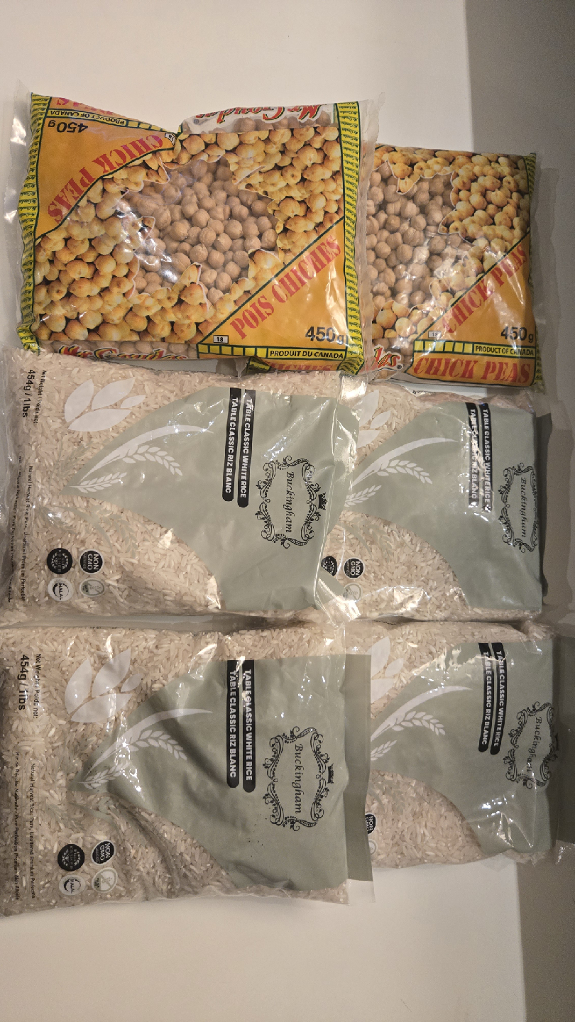 $5 - All 6 packs - Chick Peas & Rice long grain