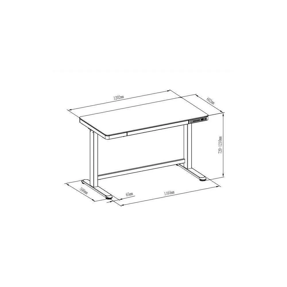 Black Adjustable Standing Desk with drawer image indicator(8)