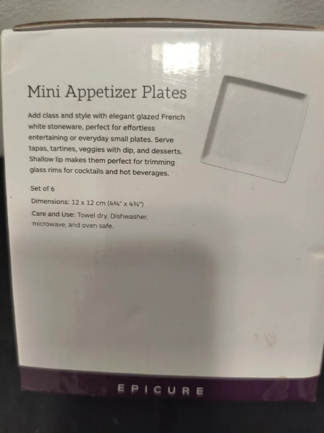 Epicure Mini Appetizer Plates - Set of 6 Brand New image indicator(2)