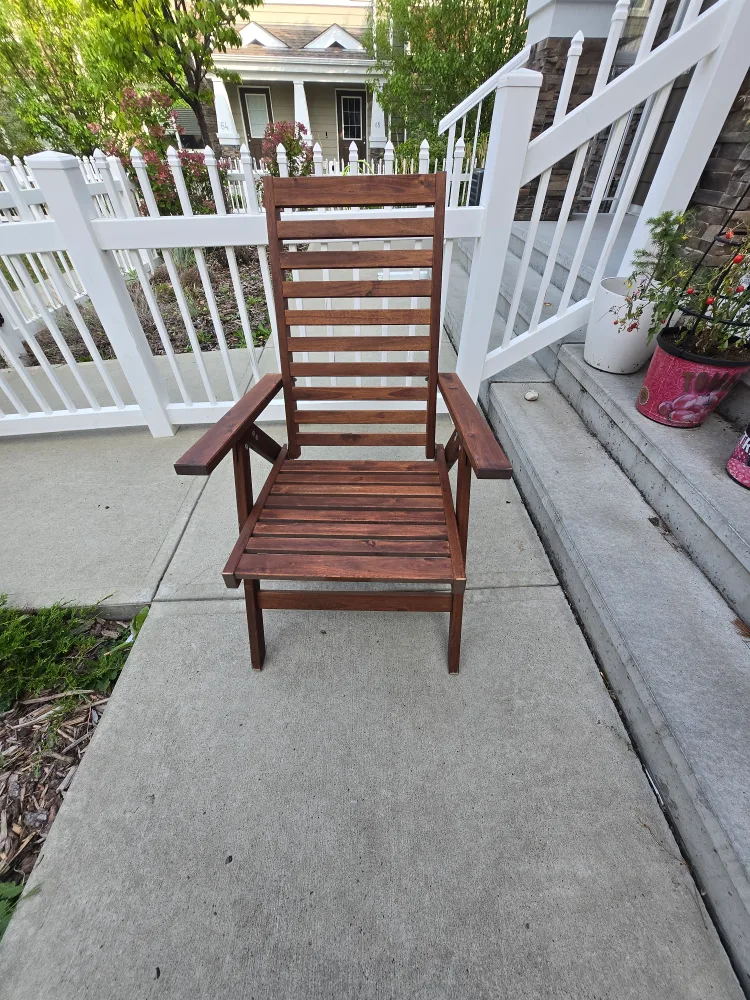 2 IKEA NÄMMARÖ Wooden Outdoor Folding Chairs (with Armrests) thumbnail