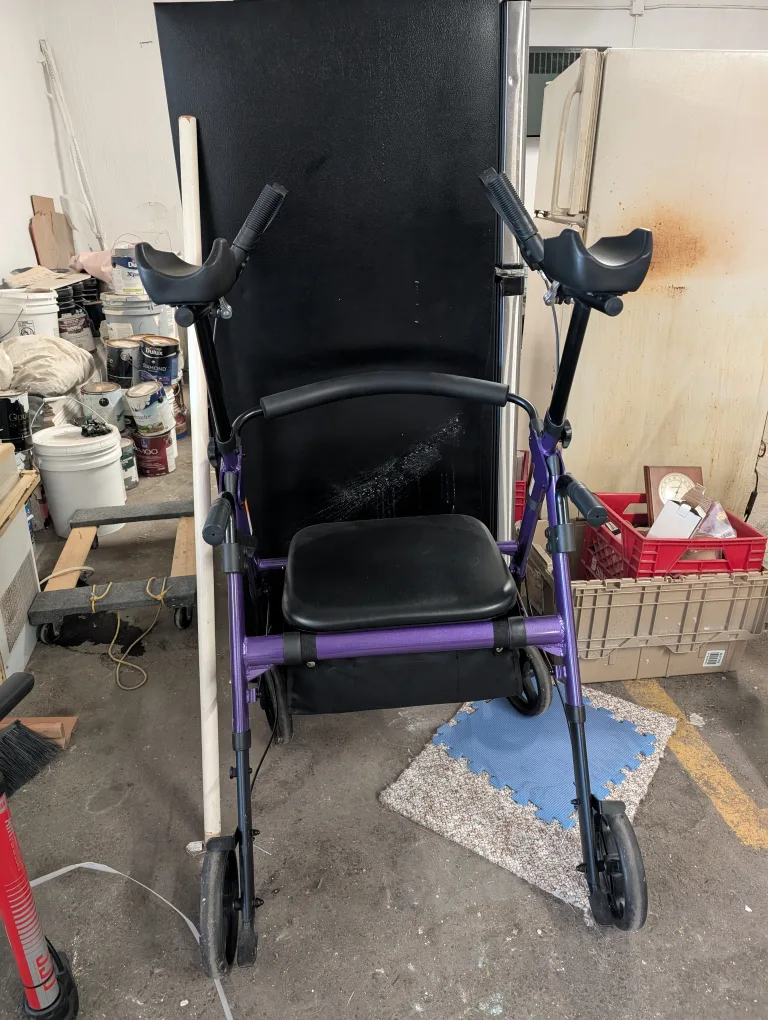 Purple Upright Walker with Seat thumbnail