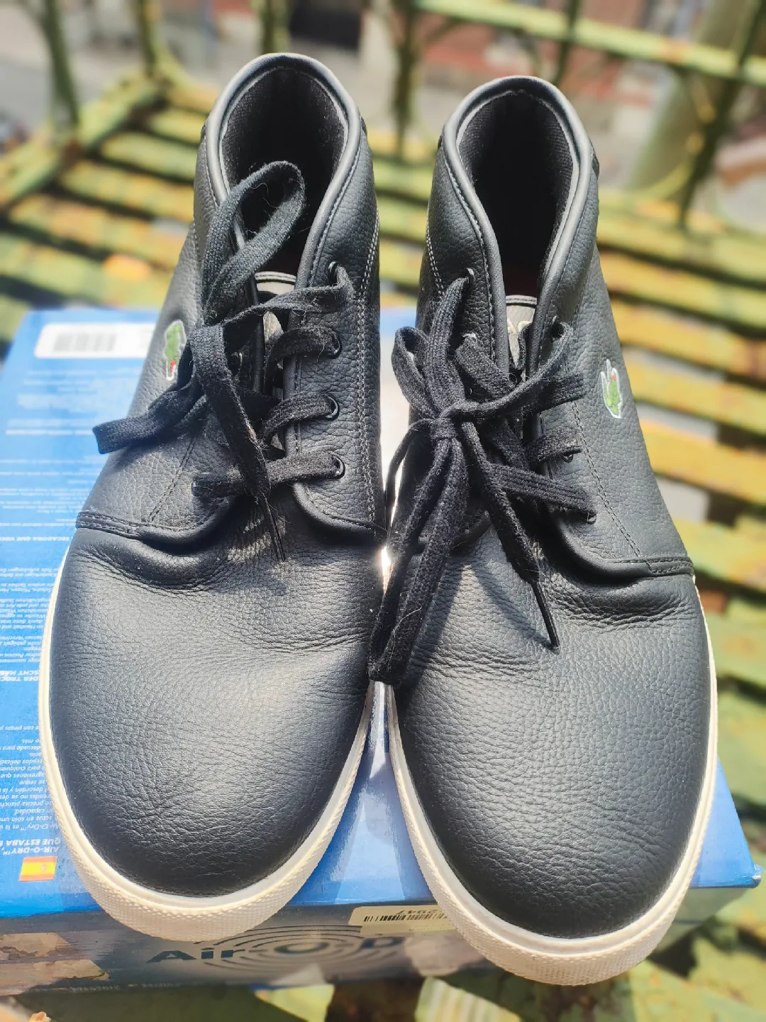 🥕Lacoste Black Leather Chukka Boots Men Size 13 thumbnail