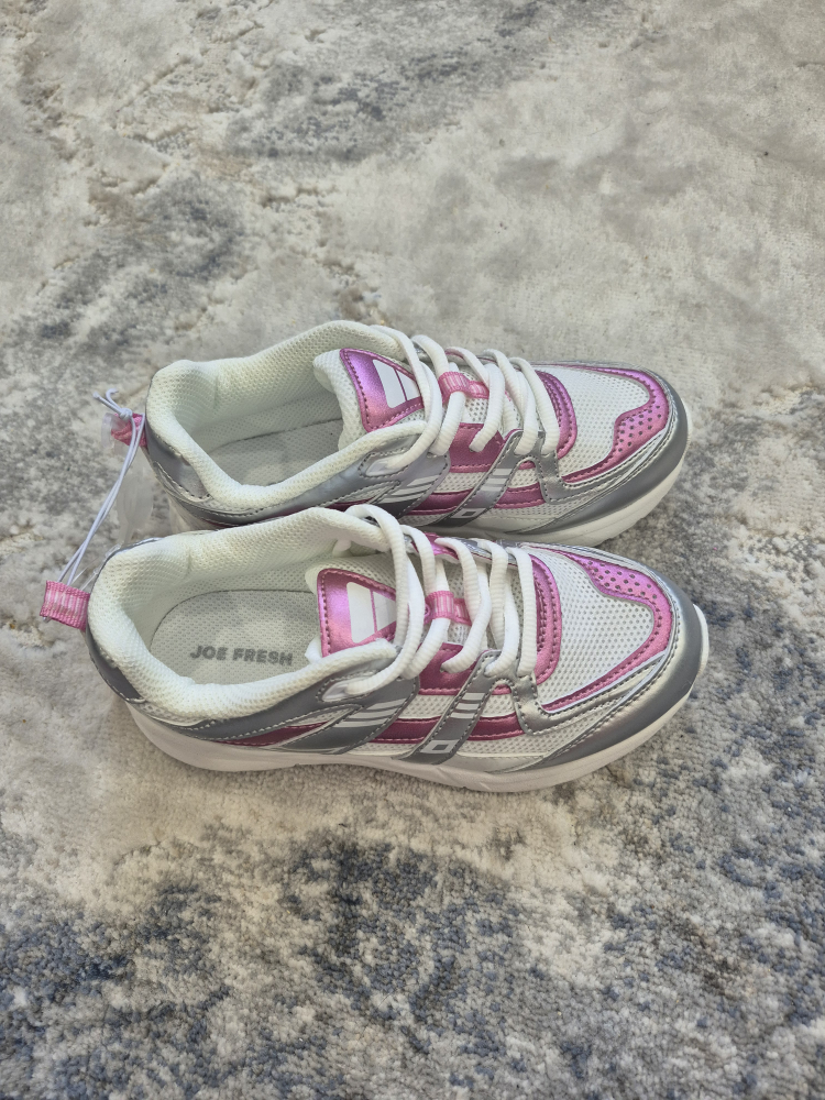 Joe Fresh Kids' Silver & Pink Runners - Size 1 - photo 2