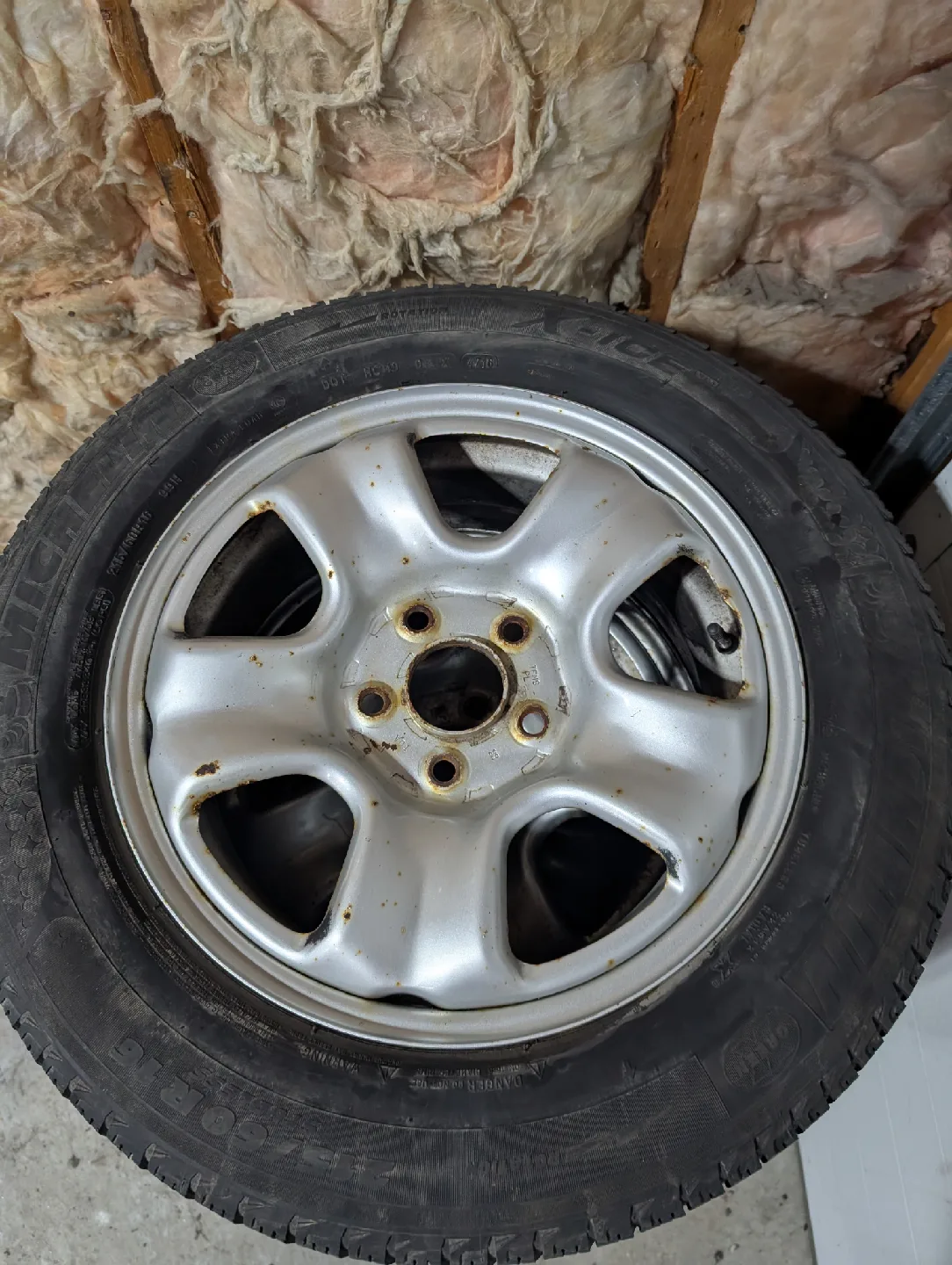 (4)-215/60R16 Winter Tires On Steel Rims Off 2005 Honda Accord thumbnail