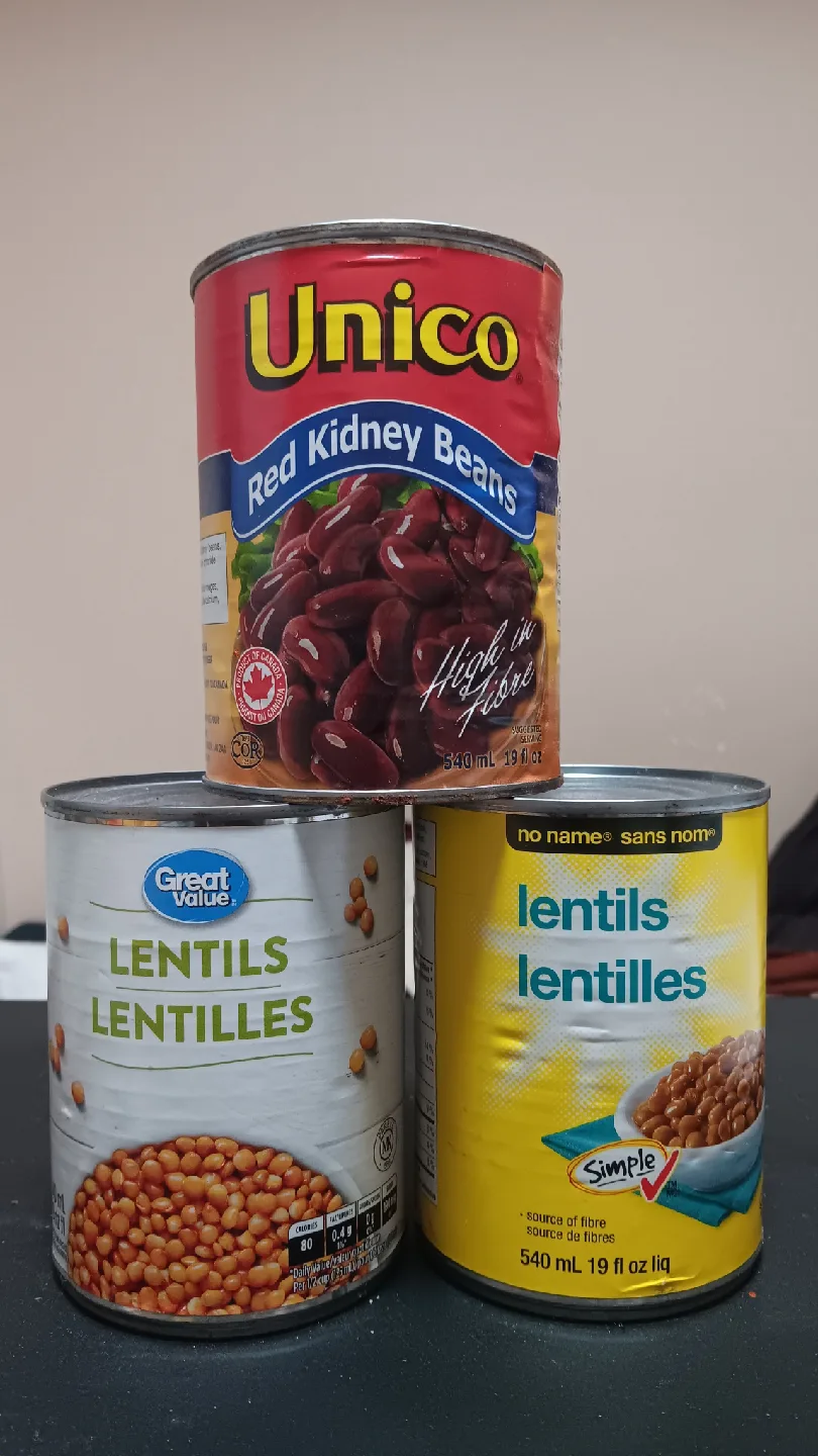 Canned Beans & Lentils (Unico, Great Value, No Name)