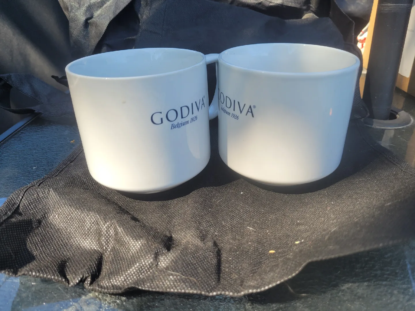 Godiva Belgium 1926 White Coffee Mugs - Set of 2 thumbnail