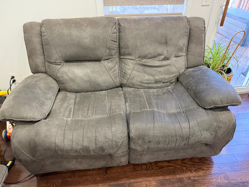 Grey Reclining Sofa Set